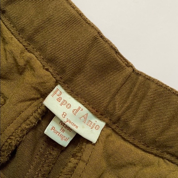 Papo d’Anjo Cotton Twill Shorts with Adjustable Waist Olive Green - Picture 3 of 6